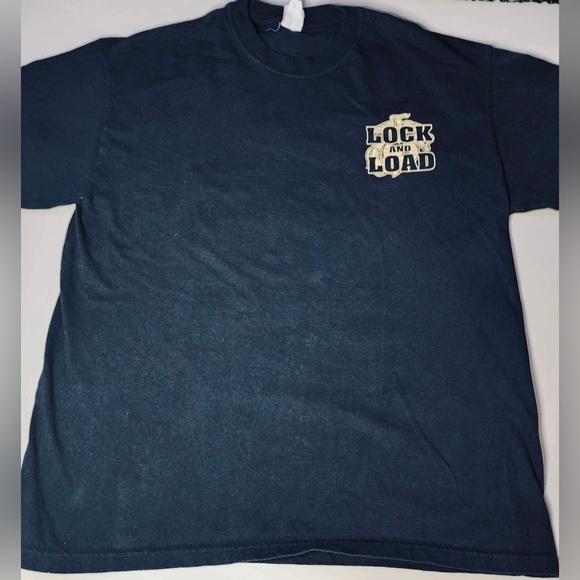 Marines Lock and Load Black T-shirt Men’s Size L - Picture 1 of 5